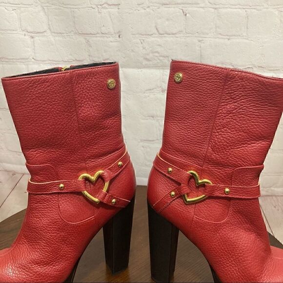 37 (7) MOSCHINO Love MOSCHINO Leather Platform boots EUC - Picture 4 of 12
